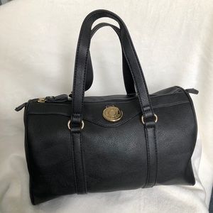 Black Leather TH Bowler Bag